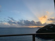 Sunrise with the BVI in the distance