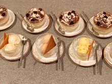 The desserts including ice creams 
