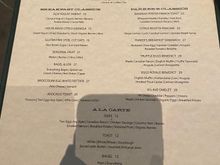 Breakfast menu