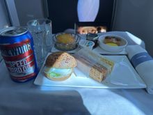 Pre landing snack. Brewdog was the best bit. 
