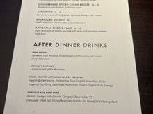 Dessert menu