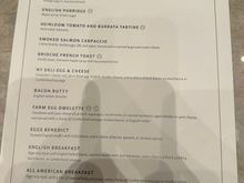 Menu (apologies for the shadows; hospital lighting is never great).