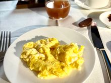 second meal before landing- scramble eggs 