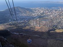 Heading up the Table Mountain cable car