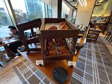 Breakfast buffet pastry selection 