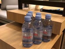 Special in-room gift for Platinum members was SIX bottles of Evian water!
