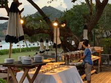 Dinner being prepped by the staff