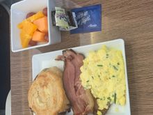 Mrs767 said she would have preferred the “smoked pork shoulder bacon” a bit more well-done; imo the slices are thick enough to where it more resembles ham 
