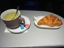Lemon ginger tea and warm croissant to start