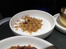 Coconut Yogurt - macerated cherries, honey almond granola.  Good flavor