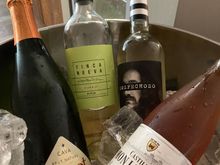 The cold alcoholic beverages of the drinks cart
