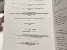 Dessert menu