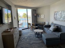Living room of suite 624, a true one-bedroom suite
