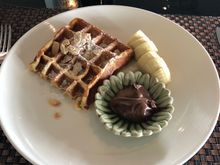Waffles at breakfast