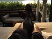 Me relaxing on one of the lounge chairs.