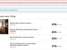 Not available with points, but standard room available 