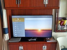 Nice storage above and below the tv.