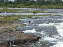 Zoomed in on the fisherman