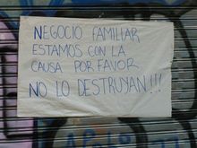 Signs like this were fairly common around where I stayed. Local small businesses expressing support for protesters but saying to the small minority don't-burn-us-down