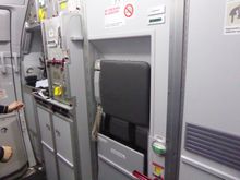 The built in crew seat and galley