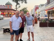 Walking to dinner in Olhao