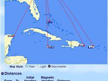I could see NAS as it's such a short flight, and likely wouldn't need ETOPS depending on the routing, but I wouldn't count anything to the Caribbean as likely.  

The CUN idea as at least a weekend Seasonal flight could happen though. 