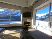 Enjoying the view from the salon lounge