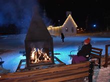 Fire by the skating rink