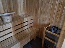 Some rooms feature a private sauna.