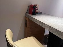 kitchen counter top used as desk