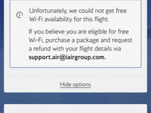 one can get reimbursed for the WiFi price paid.