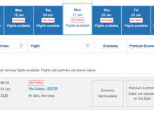 YYZ-DUB on BA site