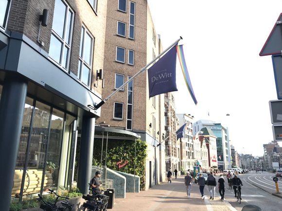 Hotel entrance:
A warm welcome to all persons of all identities and canine companions