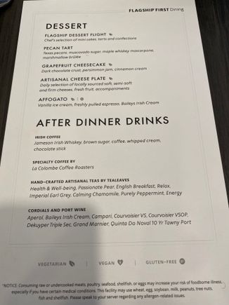 Desert Menu