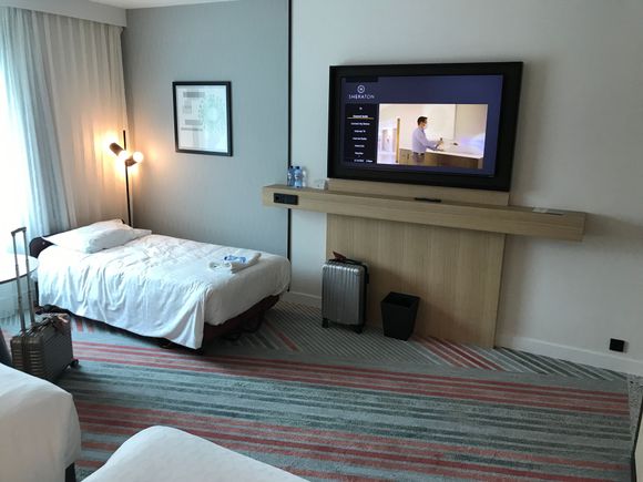 Extra bed, TV has youtube and a very wide assortment of channels
