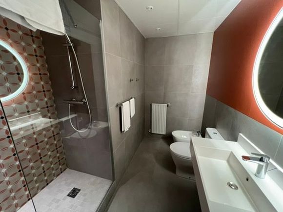 Renovated bathroom.