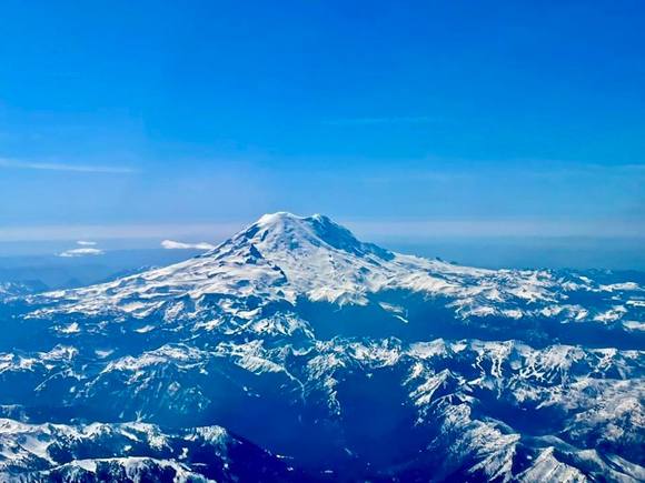 Mt Rainier - always a beautiful sight when landing at SEA.  AUS-SEA.
