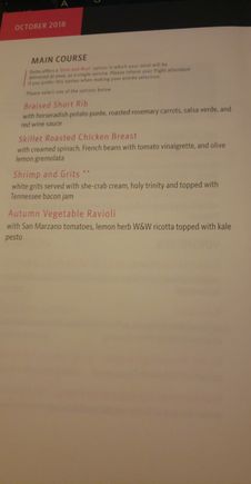Main Course Selections
