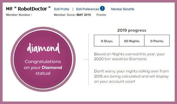 It appears that I don't have to work as hard to attain 2020 Diamond status as I had initially thought.  :D