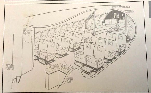 Virgin Atlantic upper class cabin in the early years