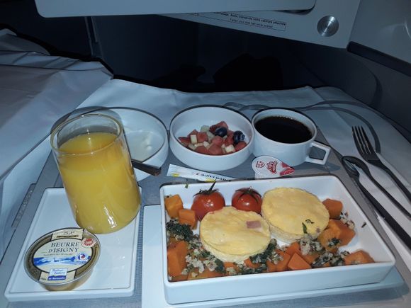 Air France catering was poor.