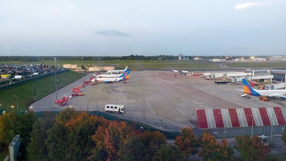View from the airfield side of the hotel