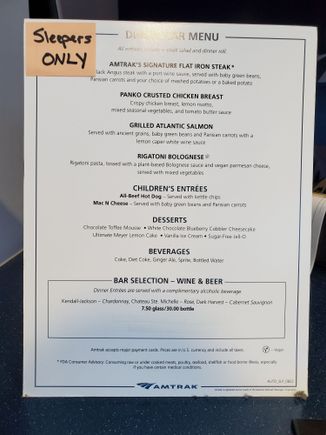 Menu on tap for folks who have paid for the privilege