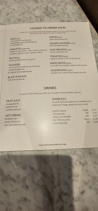 Breakfast menu.