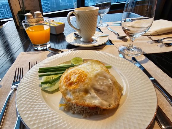 Prawn fried rice breakfast at Club InterContinental