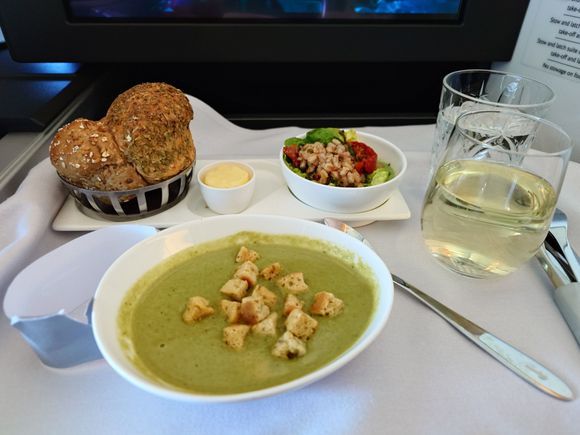 Courgette and basil soup