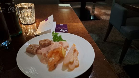 A selection of pate, salmon and cold meats in the evening hours service in the executive lounge. Deserts ( similar to afternoon tea deserts also). Good selection of hot items ( photos did not turn out that well)