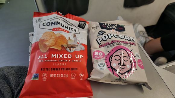 My snack basket selections. Love the Community chips!
