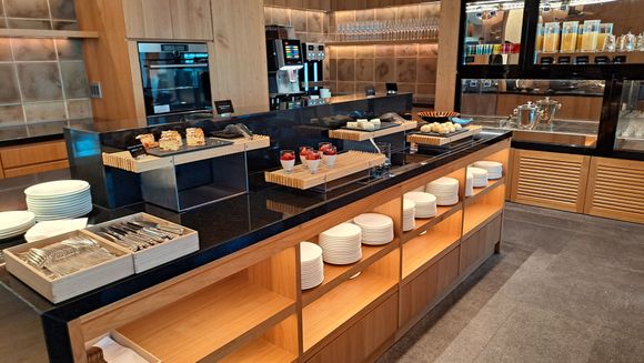 The afternoon tea selection. Cream and jam for scones are at the far end out of sight
