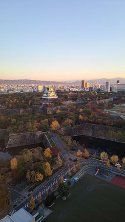 View of osaka castle just now
